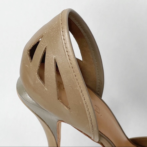 L.A.M.B. Leather Platform Peep-Toe Laser Cutout Heel - Picture 10 of 14